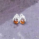 (ASS3) Silver Amber Studs