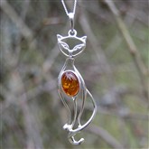 (APO14) Amber Cat Pendant