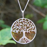 (AP70) Amber Tree of Life Pendant