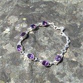 SLBC1 Silver & Amethsyt Gemtone Bracelet