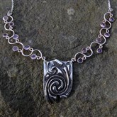 (ART4) Celtic Spiral with amethyst Necklace