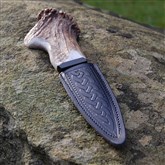 Antler Sgian Dubh with Damascus Steel Blade