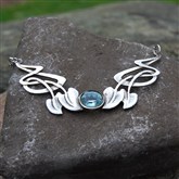 (ART2) Silver & Topaz Art Nouveau Necklace