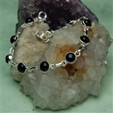 (SLB10) Silver & Black Onynx Bracelet