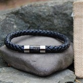 X-Large Black Round Plaited Tribal Wristband