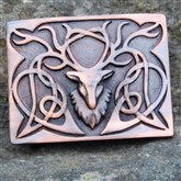 (KB03) Antique Bronze Celtic Stag Kilt Buckle