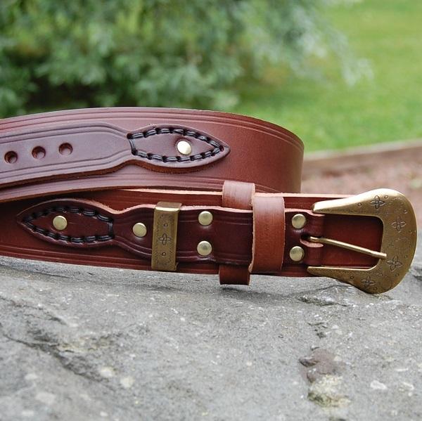 (HSB2) Western Hand-stitched Leather Belt