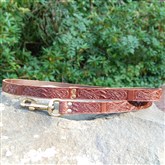 (DL2) Brown Leather Celtic Dog Lead