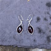 (AES10) Silver Cherrry Amber Earrings