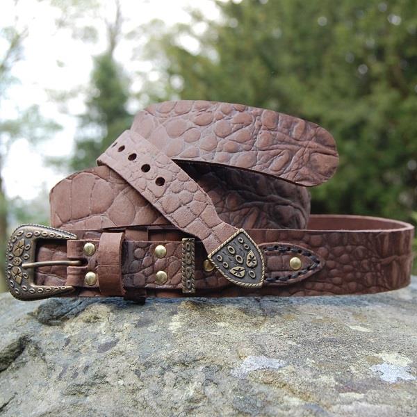 Handstitched Western Frontfastener Leather Belt