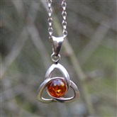 (APO12) Large Celtic Amber Pendant