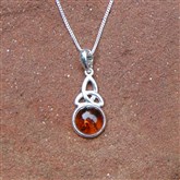 (AP29) Celtic Orange Amber Pendant