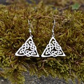 (SCE46) Silver  Celtic Triangular Earrings