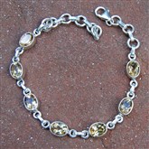 (SGB7) Citrine & Silver Bracelet
