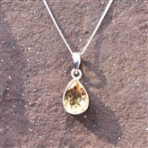 (SGP1) Silver & Citrine Teardrop Pendant