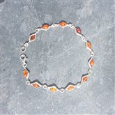 (ABM2) Silver & Amber Bracelet