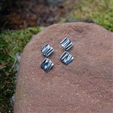 (ICE9) Double Drop Diamond Oxidised Ice Earrings