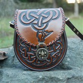 (LB1) Leather Bag with Celtic Dragon design