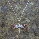 (AP28) Amber Dragonfly Pendant