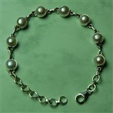 (SLBG1) Silver & Pearl Bracelet
