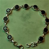 (SLB7) Silver & Garnet Gemstone Bracelet