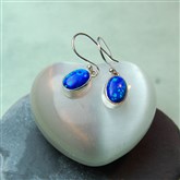 (SG5) Silver Opalite Oval Earrings