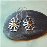 (SZ2) Silver Citrine Earrings