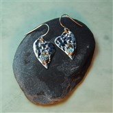 (TOL1) Silver Topaz Heart Earrings