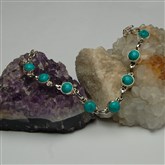 (SLB8) Silver Turquoise Bracelet
