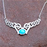 (ART15) Silver Celtic Necklace With Turquoise