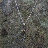 (AP69) Silver And Yellow Amber Key Pendant