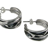 (ICE4) Silver Hoop Earrings
