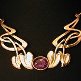 (GN1) Gold Art Nouveau Necklace