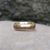 (GR18) Gold Lazer-engraved Celtic Ring