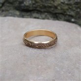 (GR17) Gold Lazer-engraved Celtic Ring