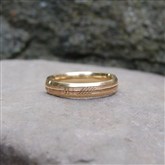 (GR20) Gold Lazer-engraved Ogham Ring