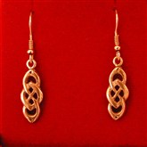 (GO34) Gold short Celtic Earrings