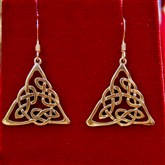 (GOE5) Gold Triangular Celtic Earrings