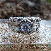(SGR1) Heavy silver Gothic Ring