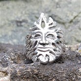 (GM1) Silver Green Man Ring