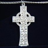 (SCP16) Large Silver Iona Cross