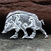 (SCB001) Heavy Silver Celtic Boar Brooch