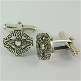 (CU06) Silver Celtic Cross Cufflinks