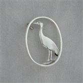(SCB18) Silver Heron Brooch