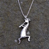 (ART5) Kokopelli Silver Pendant