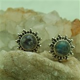 (ICE10) Silver Labradorite Stud Earrings