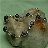 (SGB17) Silver And Labrodite Bracelet