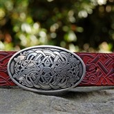 (PB005) Large Celtic Serpents Buckled Belt