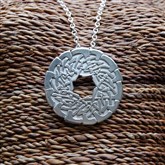 (SCP29) Large Silver Celtic Basketweave Pendant