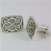 (CU03) Large Silver Celtic Cufflinks